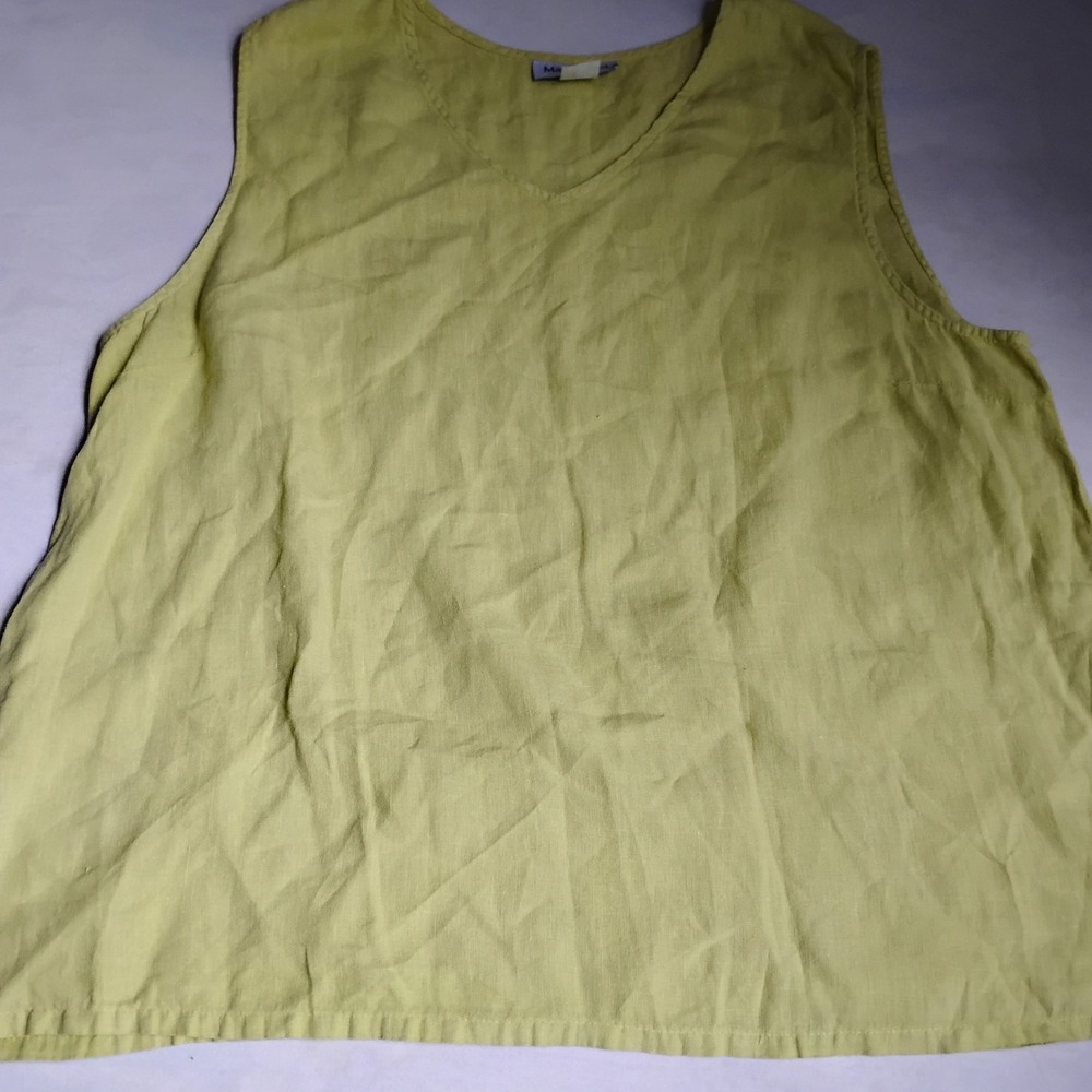 Match Point USA Top 1x Linen Shell Capsule Layering Artsy Lagenlook Office - Picture 2 of 10